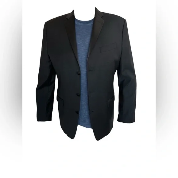 🖤 EUC CALVIN KLEIN Black Single-Breasted Tuxedo Jacket | 100% Wool | Men’s 46L - Picture 2 of 11